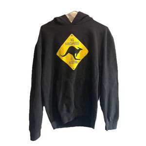 SG Large Black “No Kangaroos In Austria” Hoodie Unisex Casual Streetwear Graphic